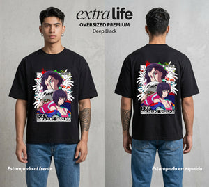 El Hilo del Destino | La Lista del Apocalipsis #04562 - Playera Oversized Premium | Deep Black - Foto en modelo