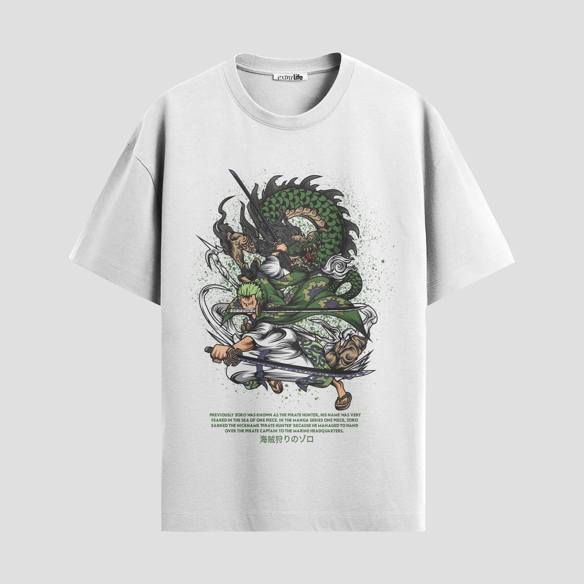 Playera urbana de anime y gaming ExtraLife MX, corte Classic Premium unisex ligero y transpirable en color Deep Black y Pure White, ropa de uso diario para gym y casual.