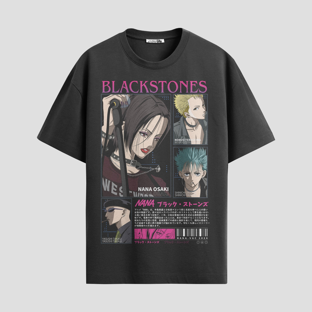 Playera urbana de anime y gaming ExtraLife MX, corte Classic Premium unisex ligero y transpirable en color Deep Black y Pure White, ropa de uso diario para gym y casual.