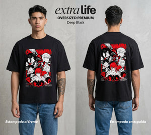 El Contrato Infernal | Los Aliados de la Sierra #04568 - Playera Oversized Premium | Deep Black - Foto en modelo