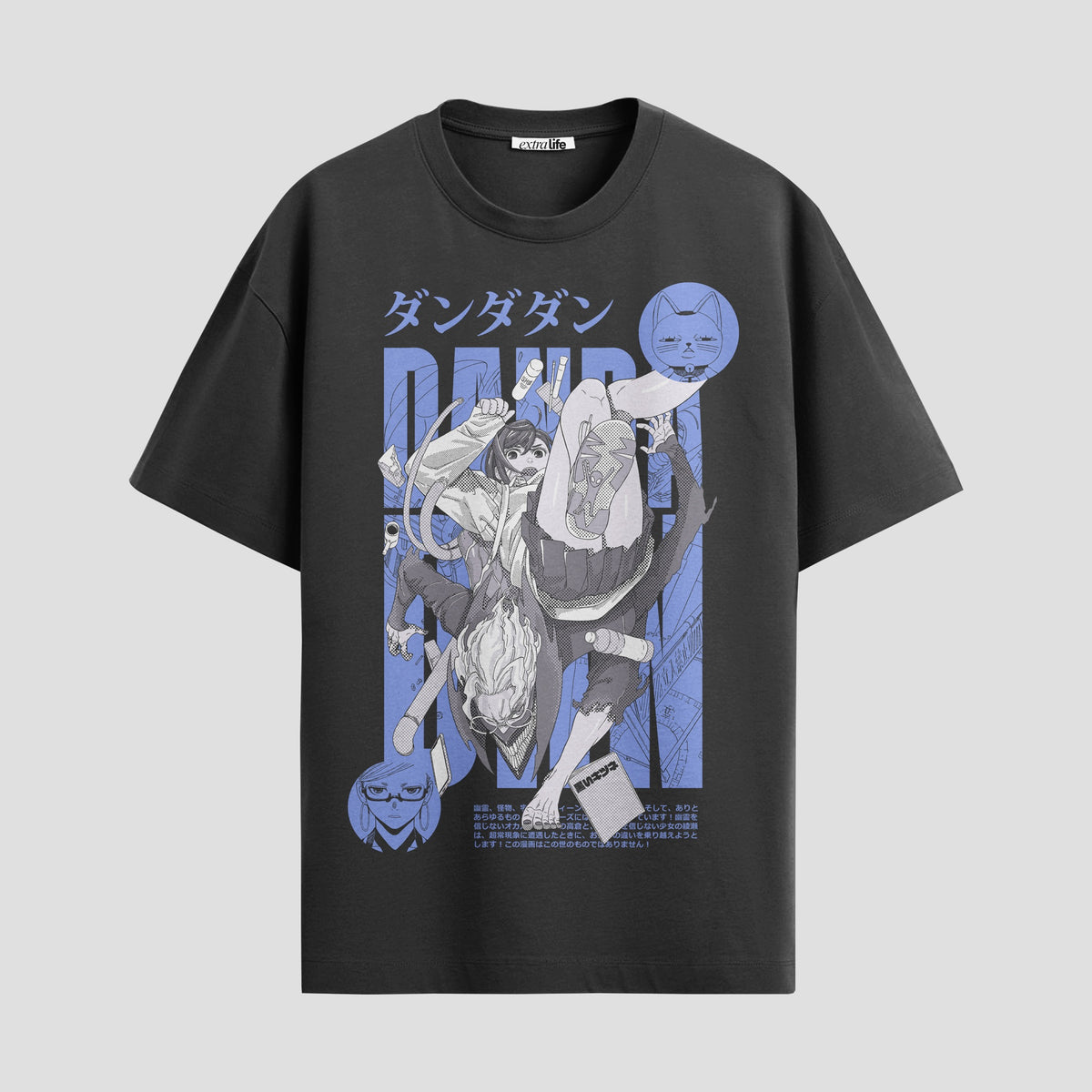Playera urbana de anime y gaming ExtraLife MX, corte Classic Premium unisex ligero y transpirable en color Deep Black y Pure White, ropa de uso diario para gym y casual.