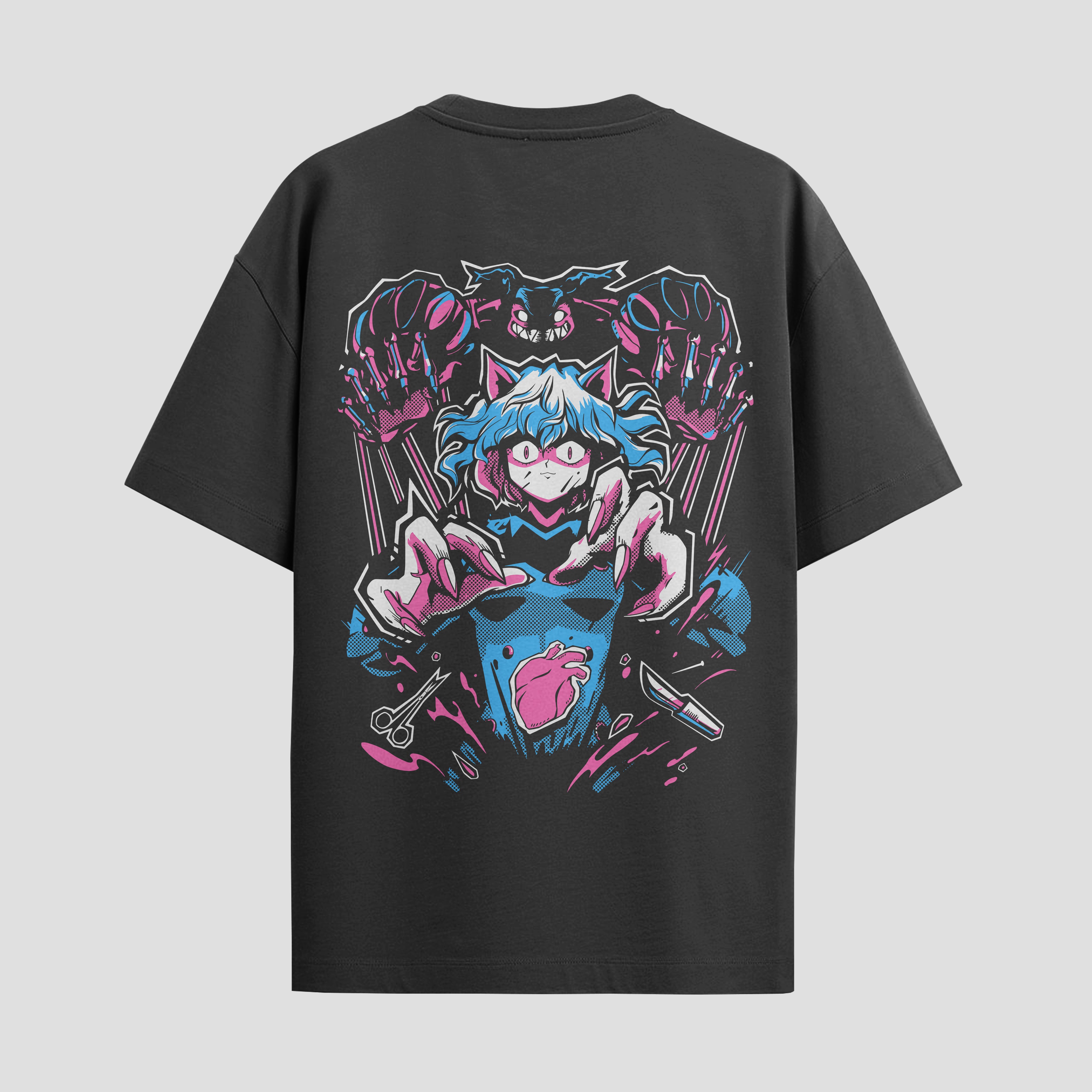 Playera urbana de anime y gaming ExtraLife MX, corte Standard Fit unisex ligero y transpirable en color Deep Black y Pure White, ropa de uso diario para gym y casual.