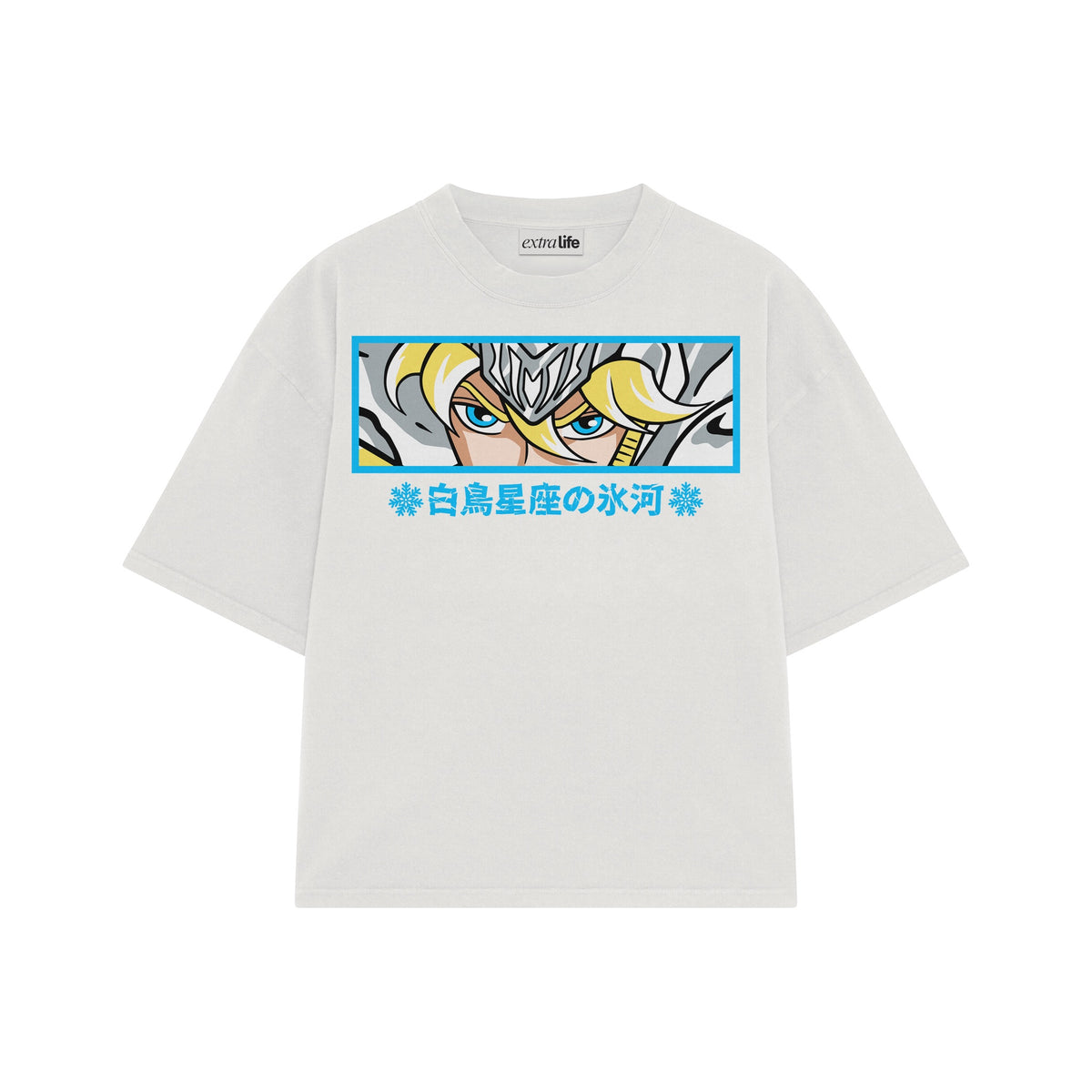 Playera streetwear premium de anime y gaming ExtraLife MX, corte oversized drop shoulder ligero y fresco en color Deep Black y Off-White, moda urbana mexicana de culto.