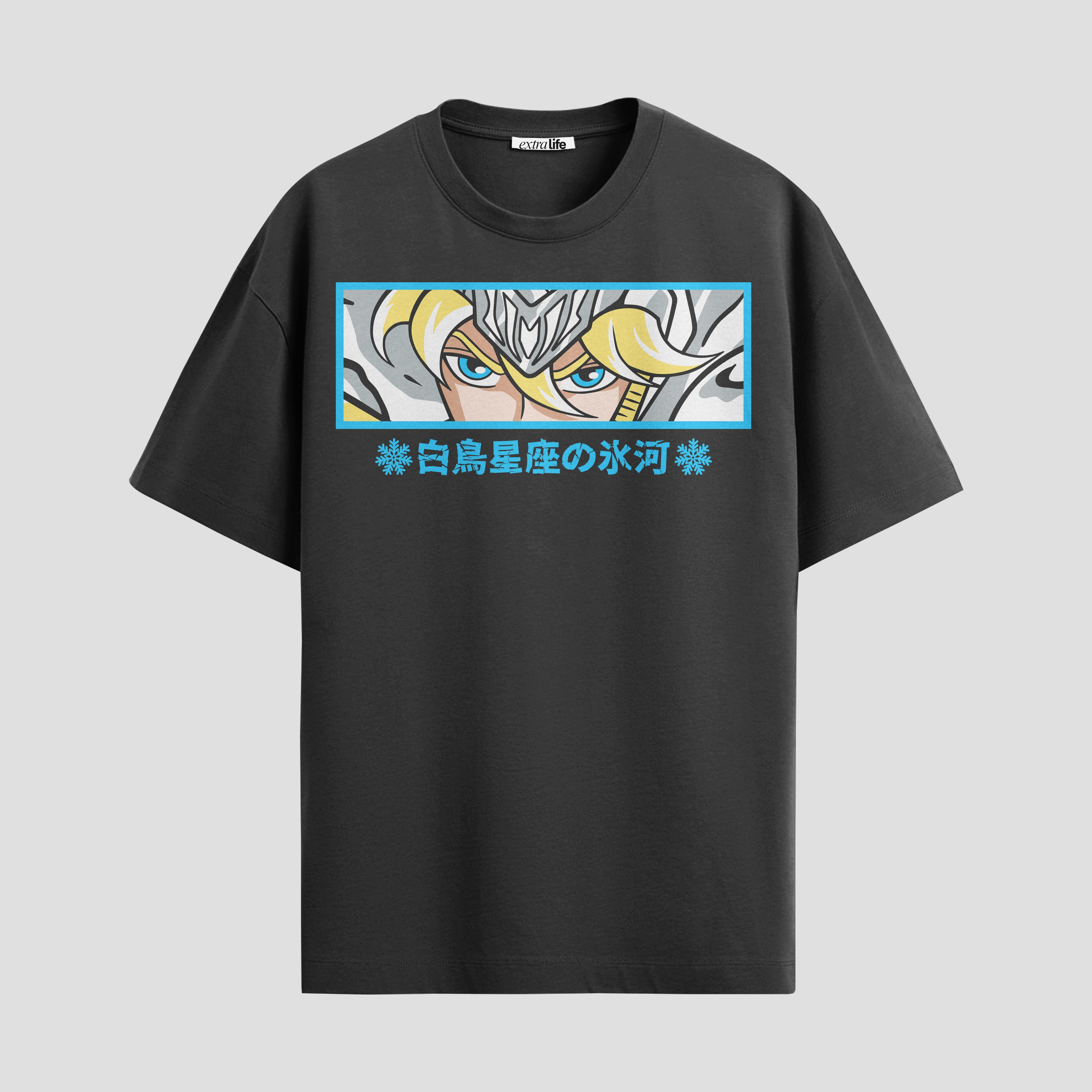 Playera urbana de anime y gaming ExtraLife MX, corte Standard Fit unisex ligero y transpirable en color Deep Black y Pure White, ropa de uso diario para gym y casual.