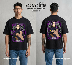 El Arte de las Maldiciones | Señor de las Maldiciones #04592 - Playera Oversized Premium | Deep Black - Foto en modelo