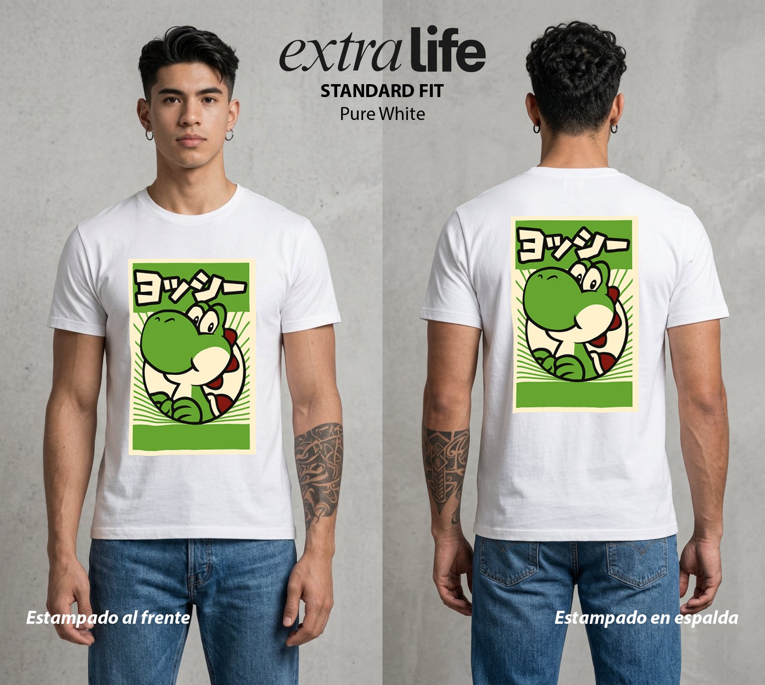 El Reino del Fontanero | Dinosaurio del Fontanero #04596 - Playera Standard Fit | Pure White - Foto en modelo