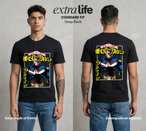 La Academia de Heroes | Símbolo de la Paz #04599 - Playera Standard Fit | Deep Black - Foto en modelo