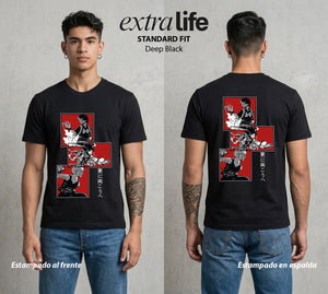 La Academia de Heroes | Los Futuros Héroes #04601 - Playera Standard Fit | Deep Black - Foto en modelo