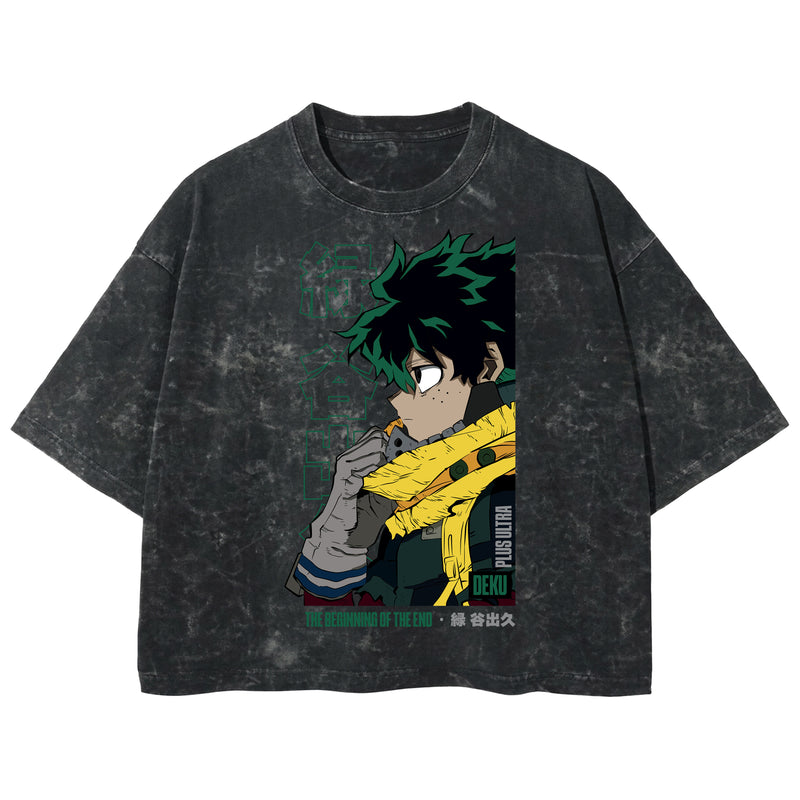 Playera streetwear premium de anime y gaming ExtraLife MX, corte boxy deluxe mineral wash heavyweight en color Acid Wash, moda urbana mexicana de culto.