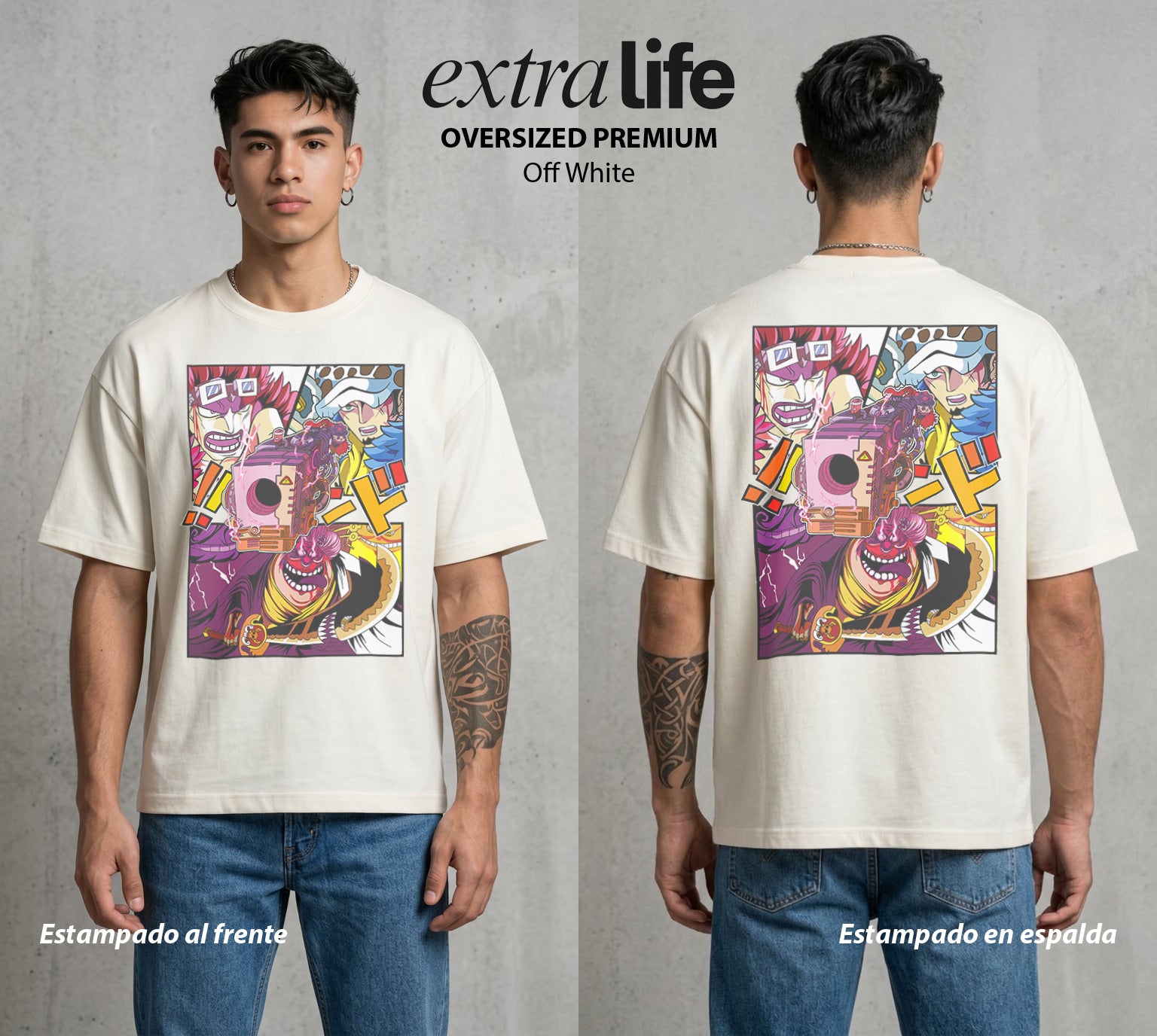 Mar de los Piratas | Emperatriz del Azúcar #04608 - Playera Oversized Premium | Off White - Foto en modelo