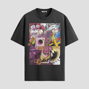Playera urbana de anime y gaming ExtraLife MX, corte Standard Fit unisex ligero y transpirable en color Deep Black y Pure White, ropa de uso diario para gym y casual.