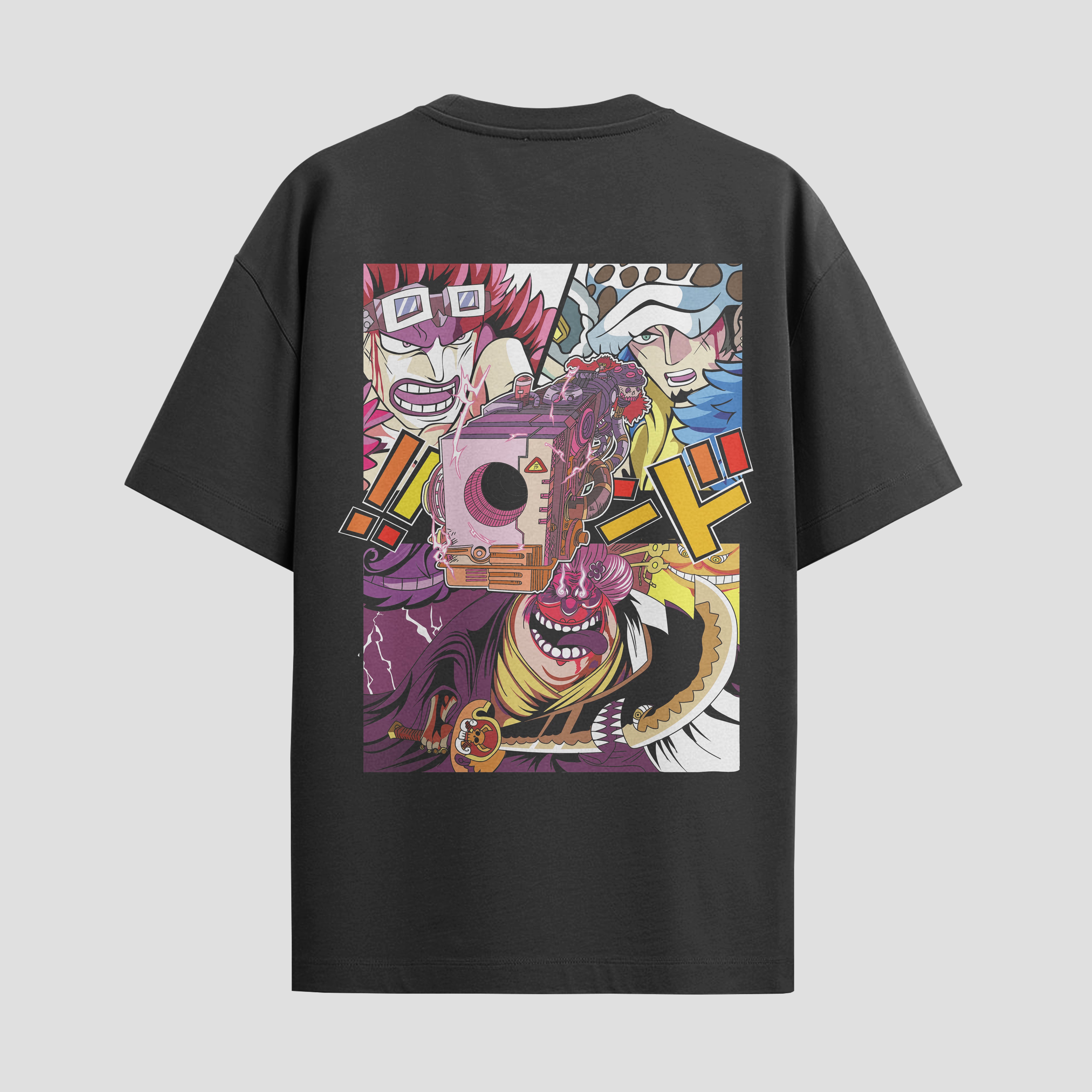 Playera urbana de anime y gaming ExtraLife MX, corte Standard Fit unisex ligero y transpirable en color Deep Black y Pure White, ropa de uso diario para gym y casual.
