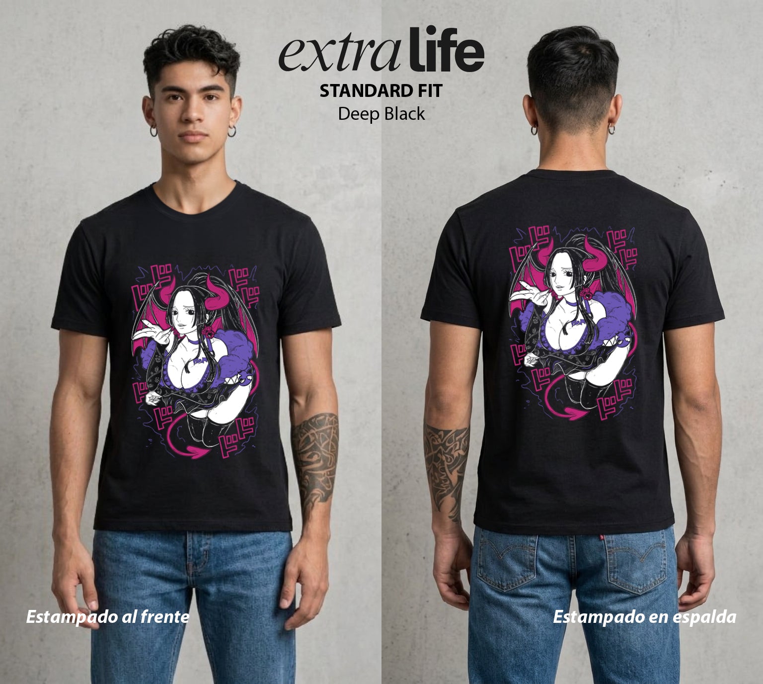 Mar de los Piratas | Serpiente de Halloween #04609 - Playera Standard Fit | Deep Black - Foto en modelo