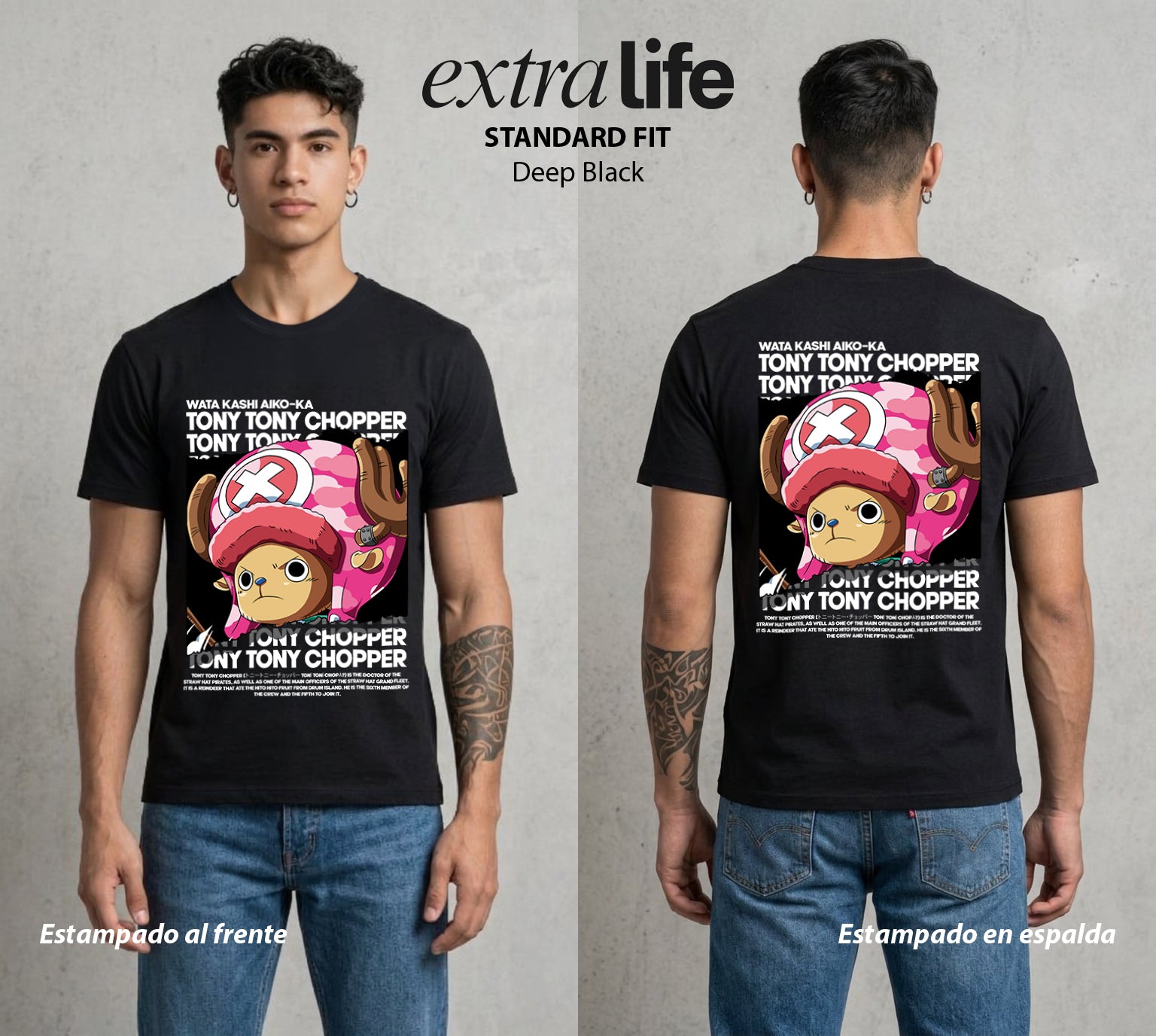 Mar de los Piratas | Tambor de Reno #04612 - Playera Standard Fit | Deep Black - Foto en modelo