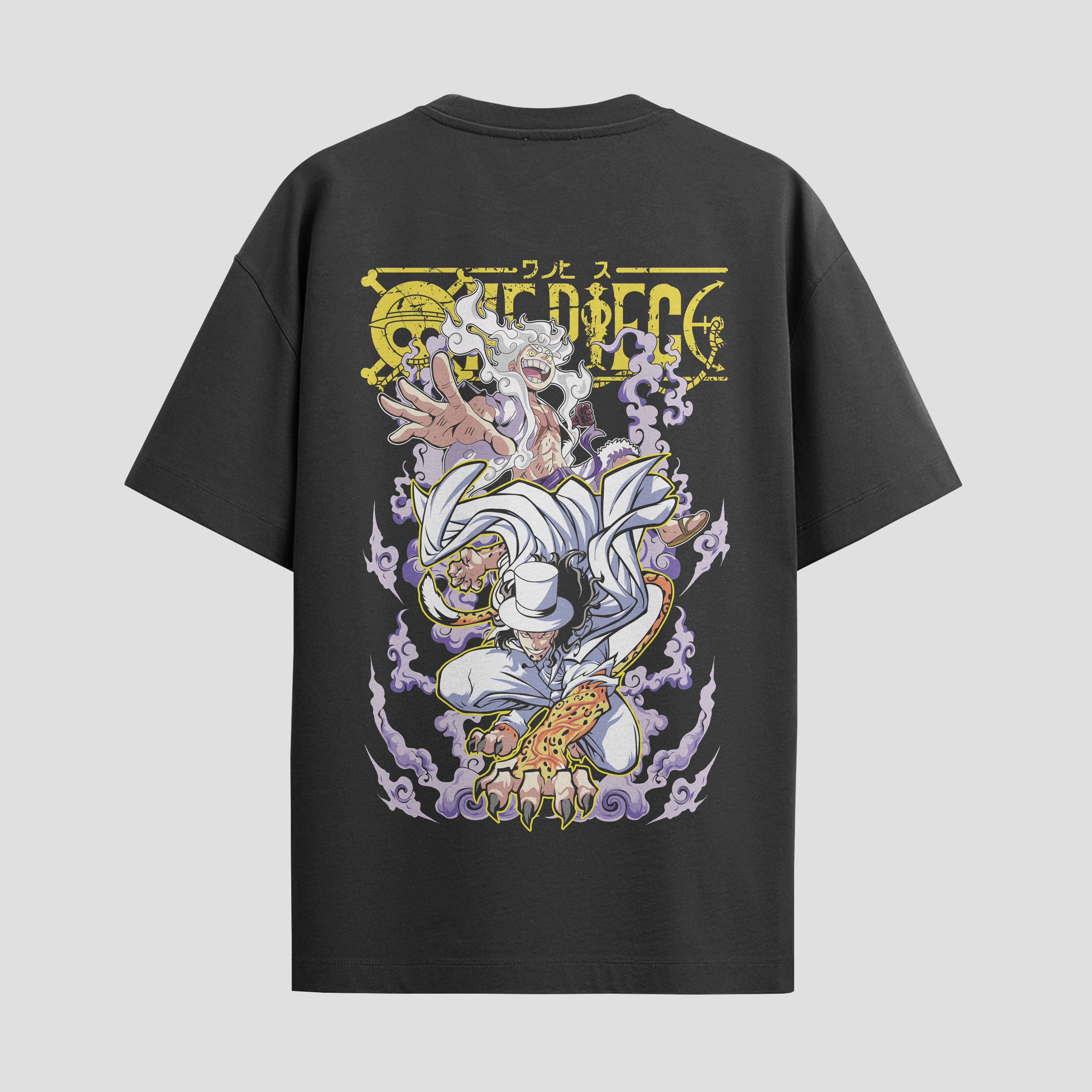 Playera urbana de anime y gaming ExtraLife MX, corte Standard Fit unisex ligero y transpirable en color Deep Black y Pure White, ropa de uso diario para gym y casual.