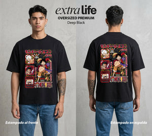 Mar de los Piratas | Rey del Mar #04618 - Playera Oversized Premium | Deep Black - Foto en modelo