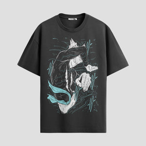 Playera urbana de anime y gaming ExtraLife MX, corte Standard Fit unisex ligero y transpirable en color Deep Black y Pure White, ropa de uso diario para gym y casual.