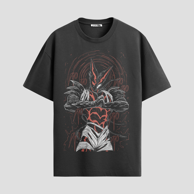 Playera urbana de anime y gaming ExtraLife MX, corte Standard Fit unisex ligero y transpirable en color Deep Black y Pure White, ropa de uso diario para gym y casual.