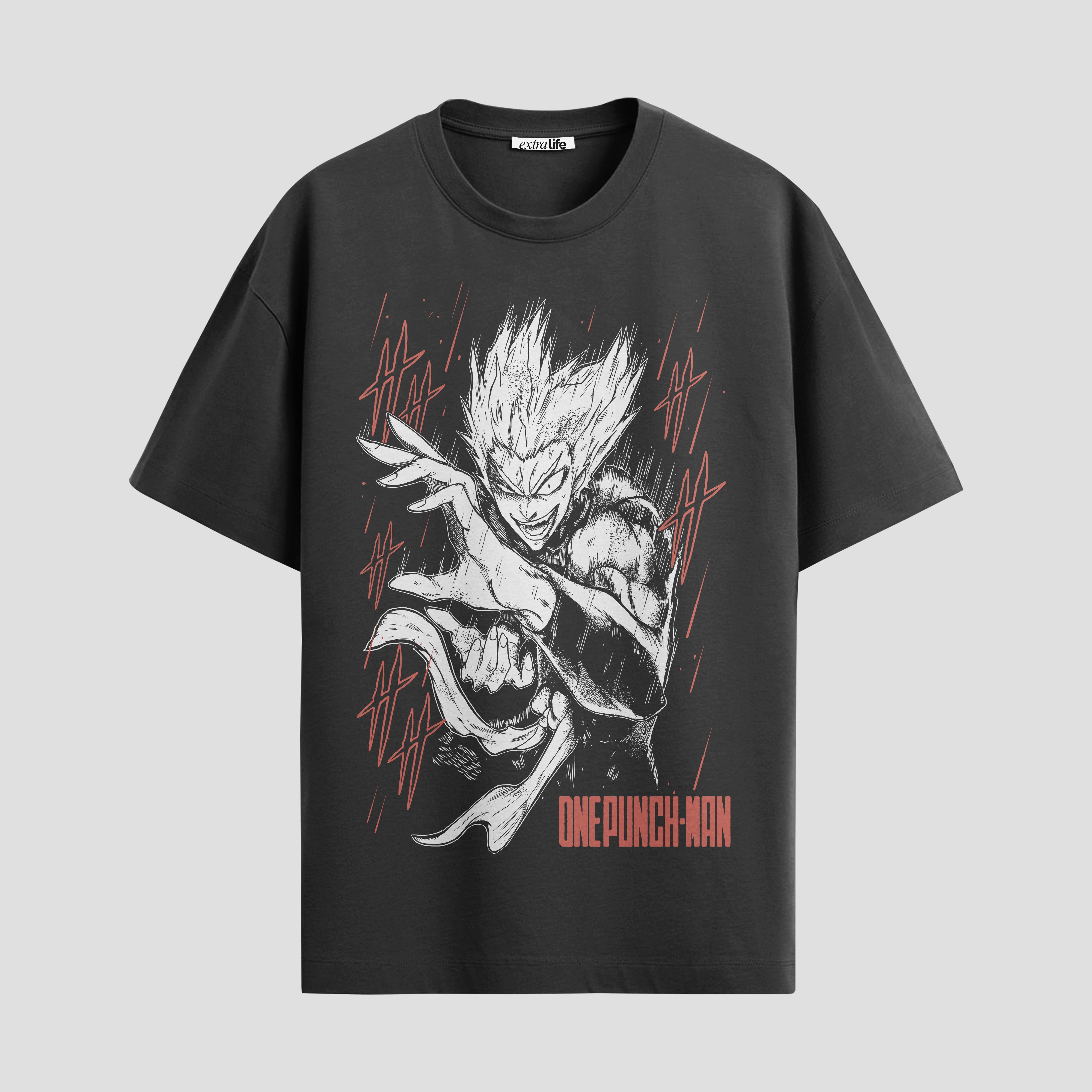 Playera urbana de anime y gaming ExtraLife MX, corte Standard Fit unisex ligero y transpirable en color Deep Black y Pure White, ropa de uso diario para gym y casual.