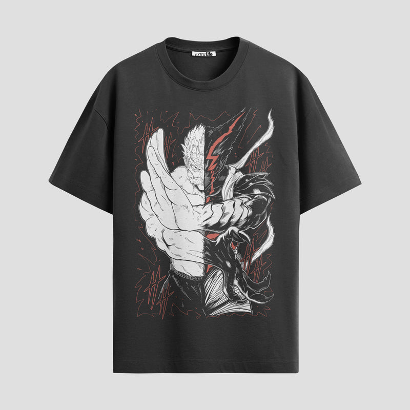 Playera urbana de anime y gaming ExtraLife MX, corte Standard Fit unisex ligero y transpirable en color Deep Black y Pure White, ropa de uso diario para gym y casual.