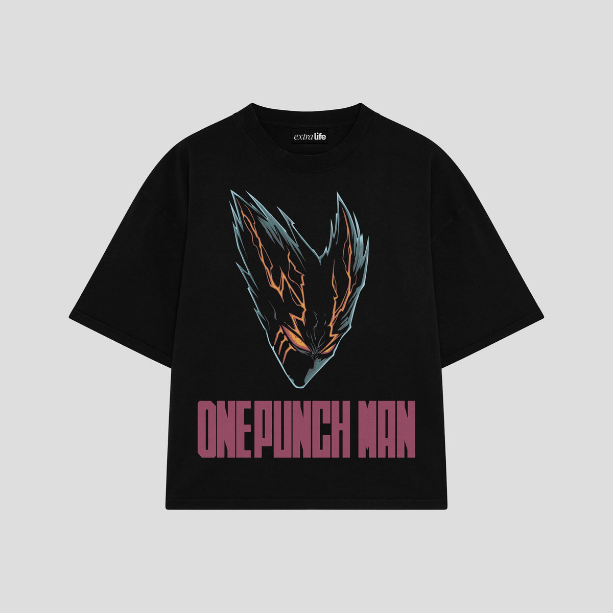 Playera streetwear premium de anime y gaming ExtraLife MX, corte oversized drop shoulder ligero y fresco en color Deep Black y Off-White, moda urbana mexicana de culto.