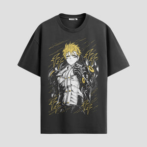 Playera urbana de anime y gaming ExtraLife MX, corte Standard Fit unisex ligero y transpirable en color Deep Black y Pure White, ropa de uso diario para gym y casual.