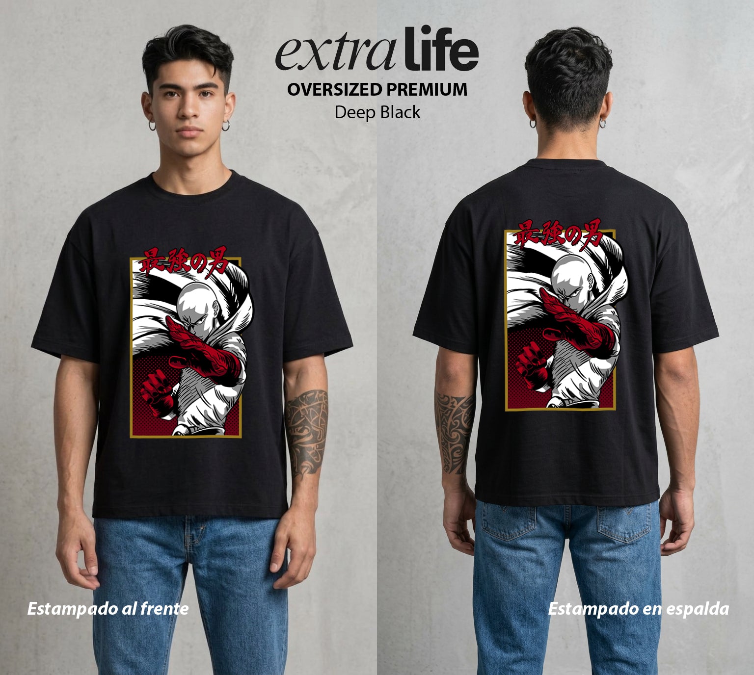 El Heroe por Hobby | Héroe por Hobby #04634 - Playera Oversized Premium | Deep Black - Foto en modelo