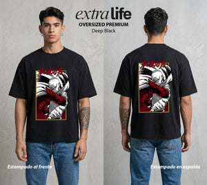 El Heroe por Hobby | Héroe por Hobby #04634 - Playera Oversized Premium | Deep Black - Foto en modelo