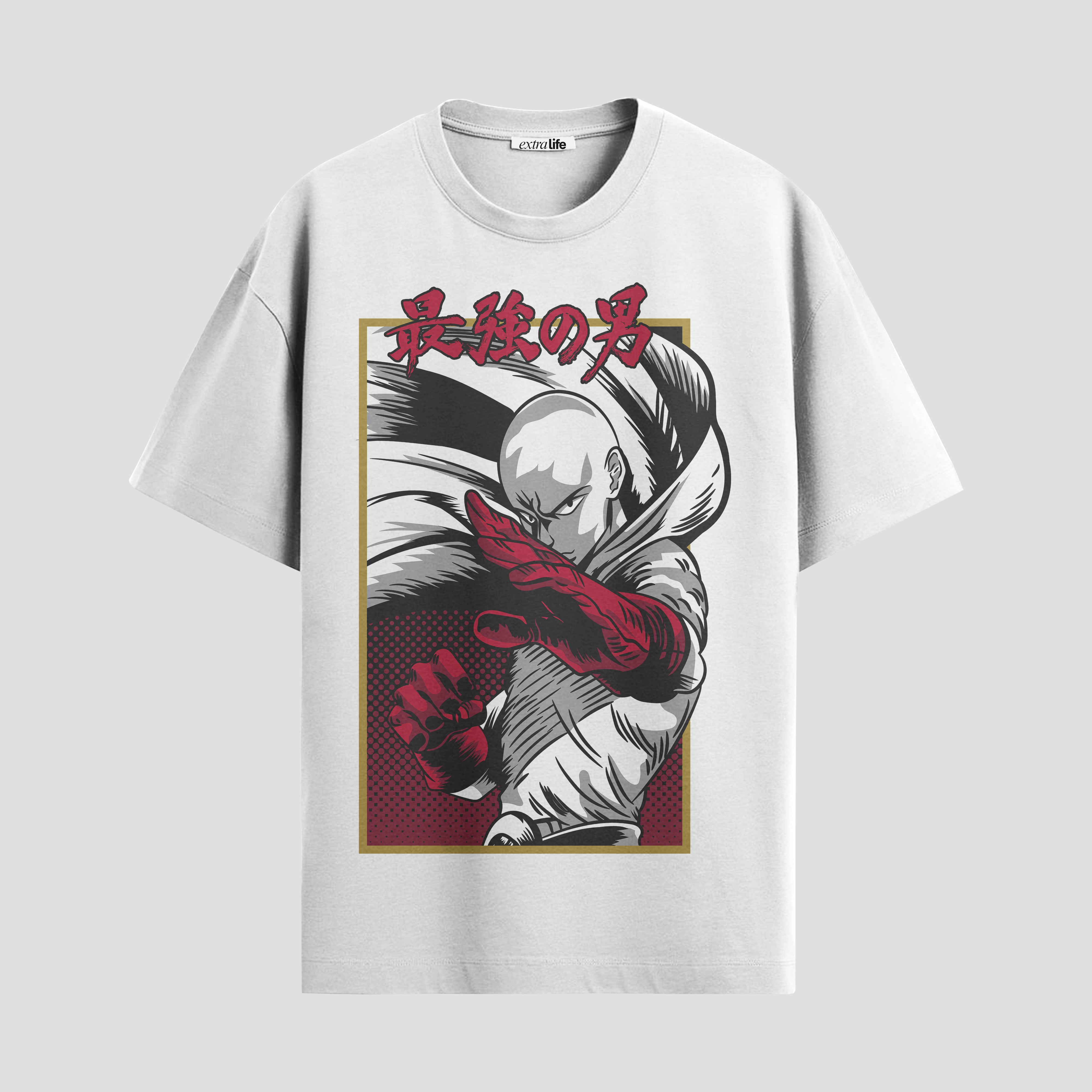 Playera urbana de anime y gaming ExtraLife MX, corte Standard Fit unisex ligero y transpirable en color Deep Black y Pure White, ropa de uso diario para gym y casual.