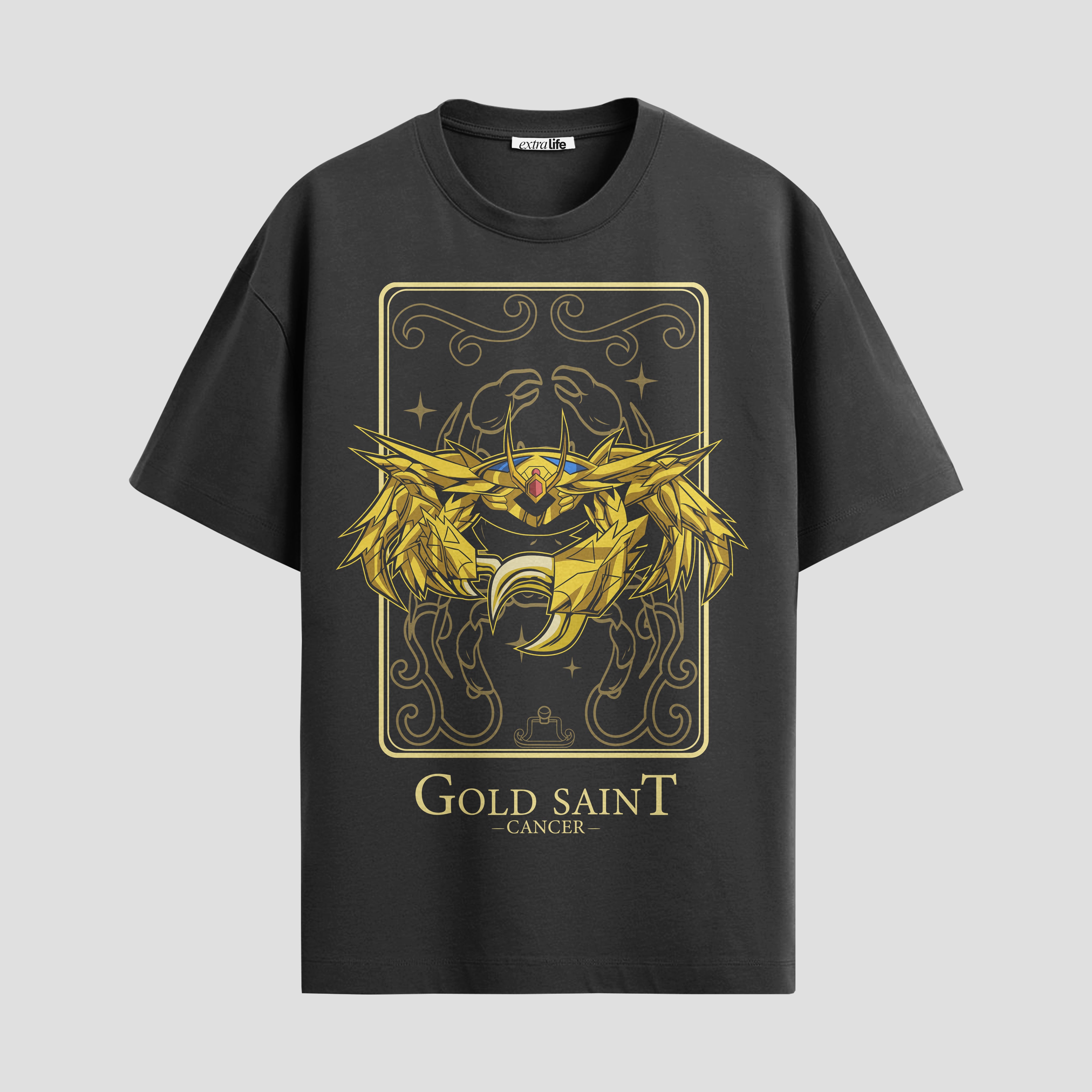 Playera urbana de anime y gaming ExtraLife MX, corte Standard Fit unisex ligero y transpirable en color Deep Black y Pure White, ropa de uso diario para gym y casual.