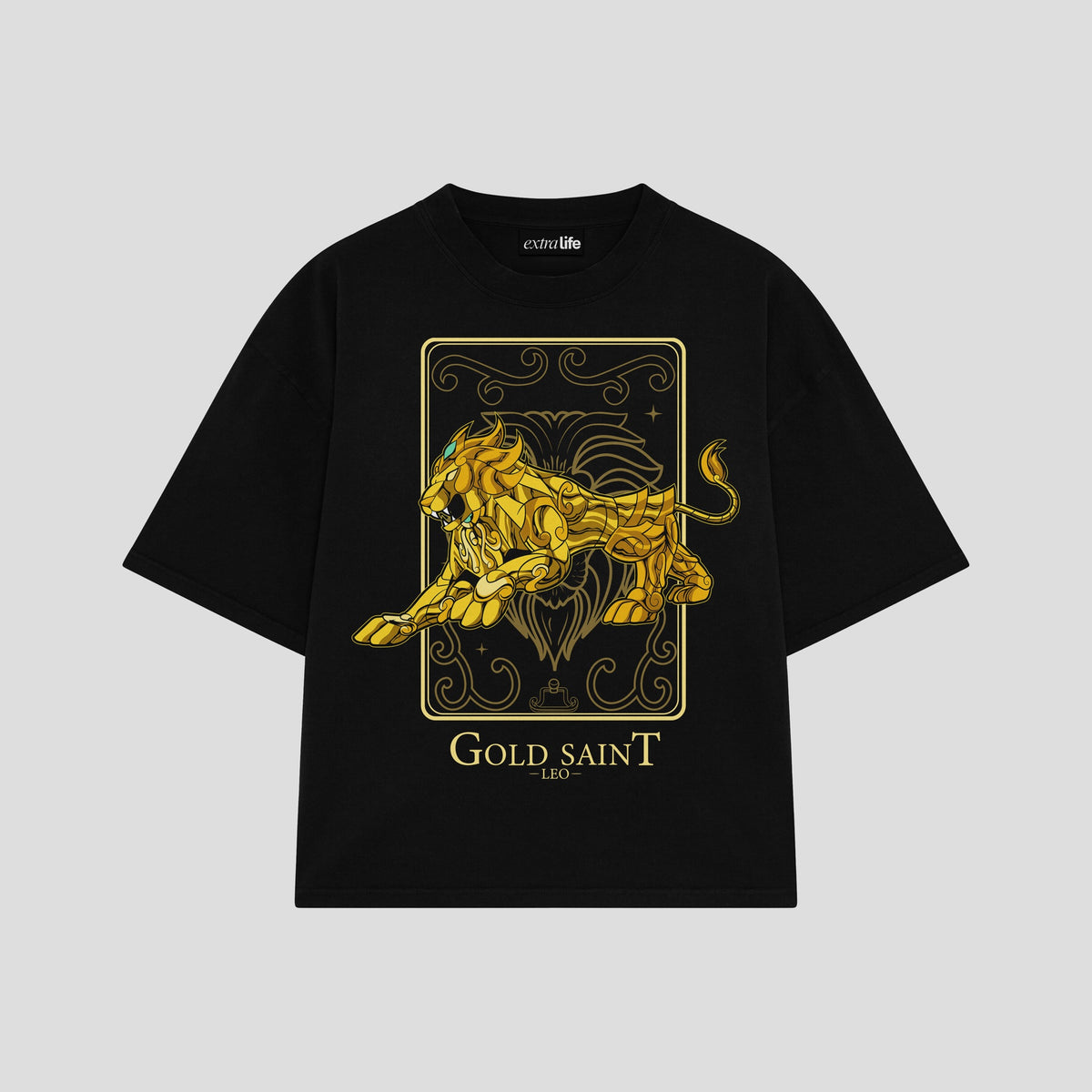 Playera streetwear premium de anime y gaming ExtraLife MX, corte oversized drop shoulder ligero y fresco en color Deep Black y Off-White, moda urbana mexicana de culto.