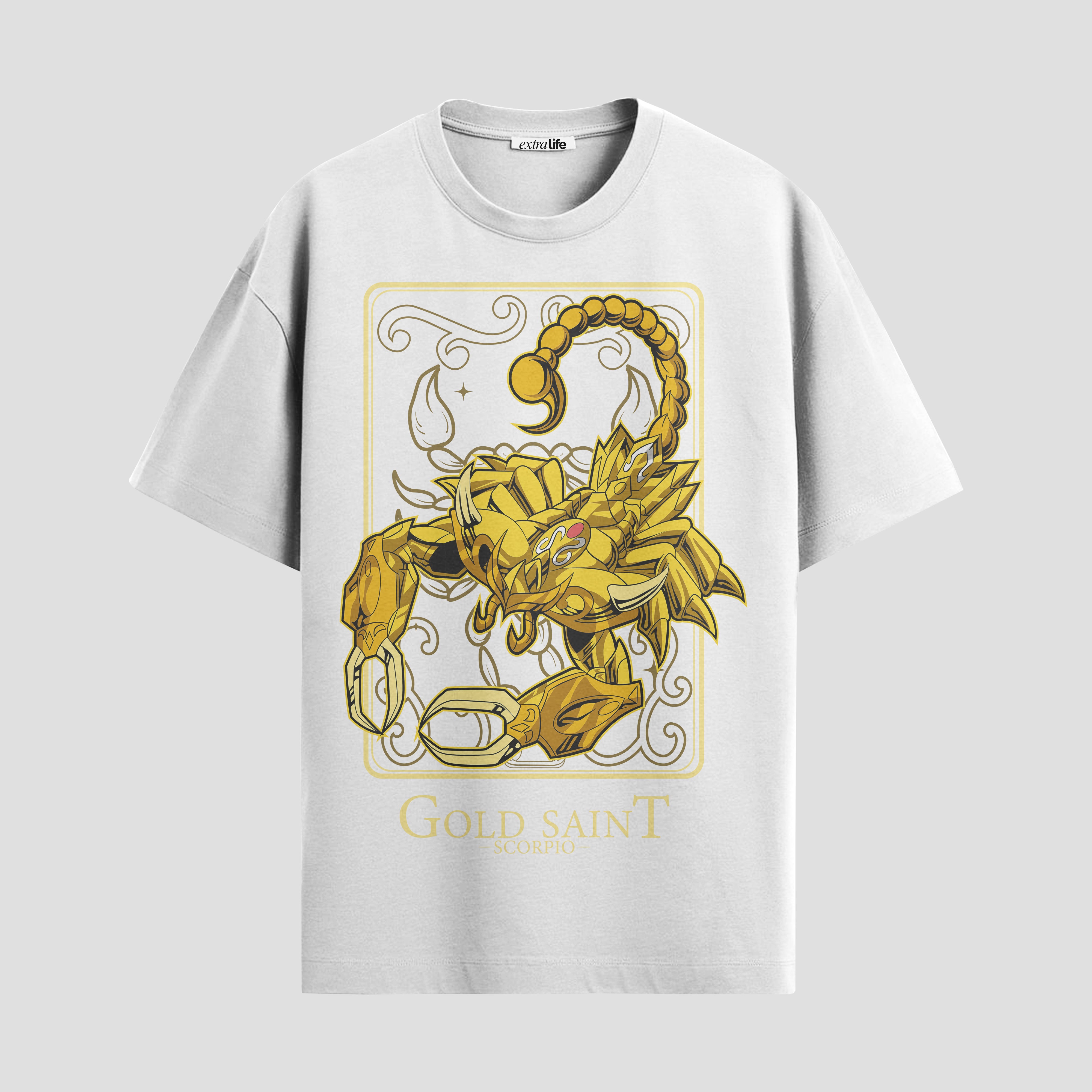 Playera urbana de anime y gaming ExtraLife MX, corte Standard Fit unisex ligero y transpirable en color Deep Black y Pure White, ropa de uso diario para gym y casual.