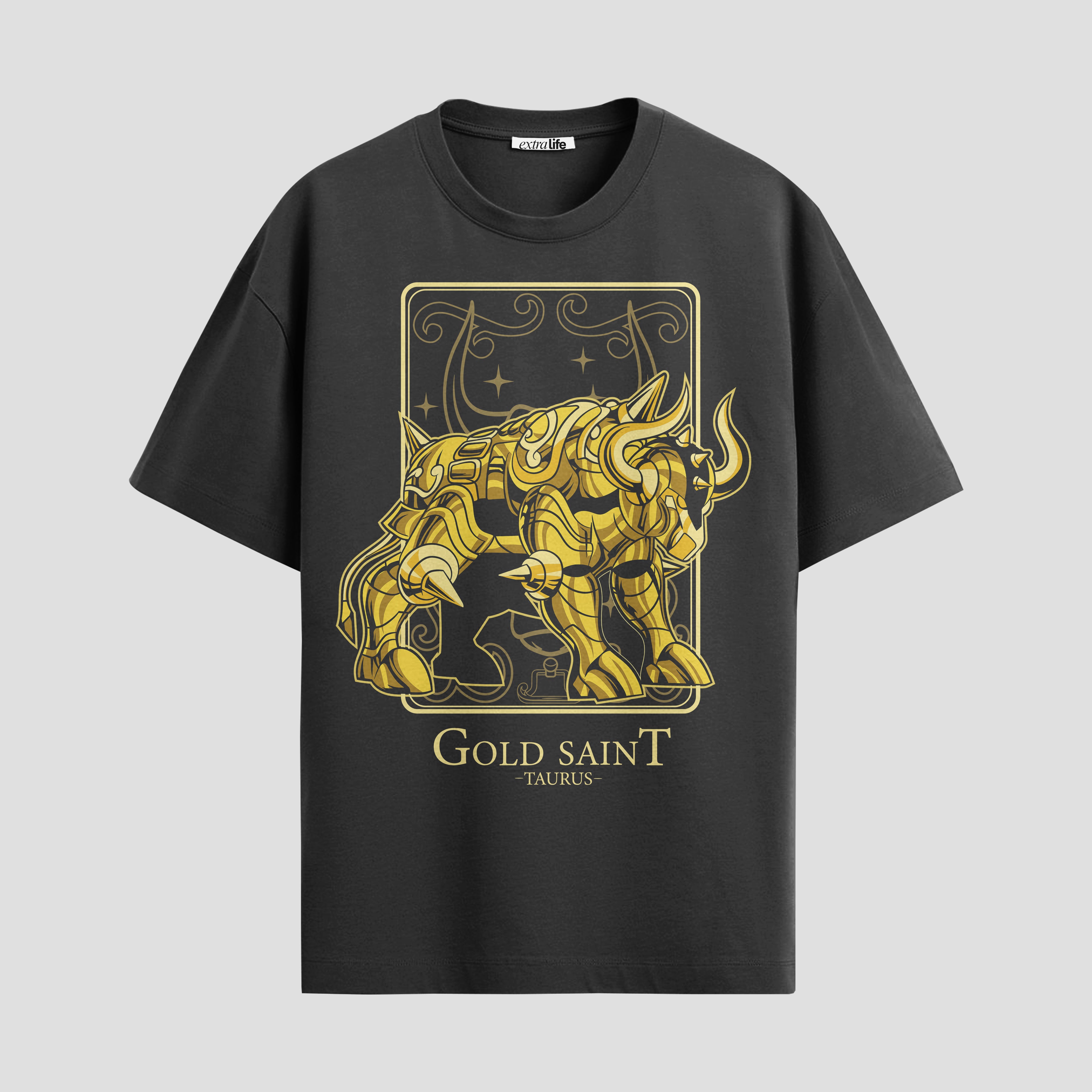 Playera urbana de anime y gaming ExtraLife MX, corte Standard Fit unisex ligero y transpirable en color Deep Black y Pure White, ropa de uso diario para gym y casual.