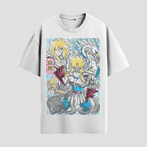 Playera urbana de anime y gaming ExtraLife MX, corte Standard Fit unisex ligero y transpirable en color Deep Black y Pure White, ropa de uso diario para gym y casual.