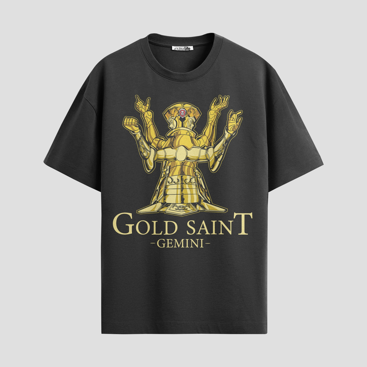 Playera urbana de anime y gaming ExtraLife MX, corte Classic Premium unisex ligero y transpirable en color Deep Black y Pure White, ropa de uso diario para gym y casual.