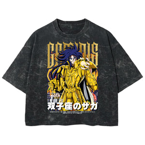 Playera streetwear premium de anime y gaming ExtraLife MX, corte boxy deluxe mineral wash heavyweight en color Acid Wash, moda urbana mexicana de culto.