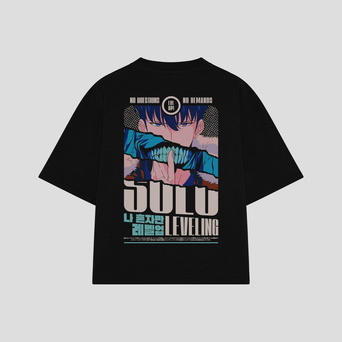 Playera streetwear premium de anime y gaming ExtraLife MX, corte oversized drop shoulder ligero y fresco en color Deep Black y Off-White, moda urbana mexicana de culto.