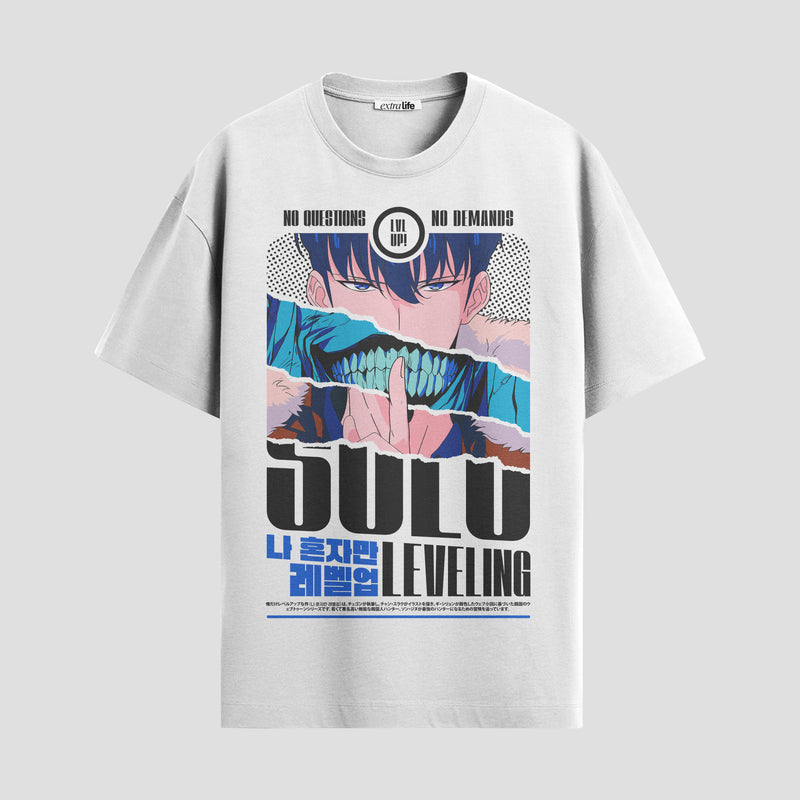 Playera urbana de anime y gaming ExtraLife MX, corte Standard Fit unisex ligero y transpirable en color Deep Black y Pure White, ropa de uso diario para gym y casual.