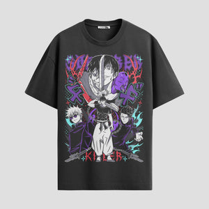 Playera urbana de anime y gaming ExtraLife MX, corte Standard Fit unisex ligero y transpirable en color Deep Black y Pure White, ropa de uso diario para gym y casual.