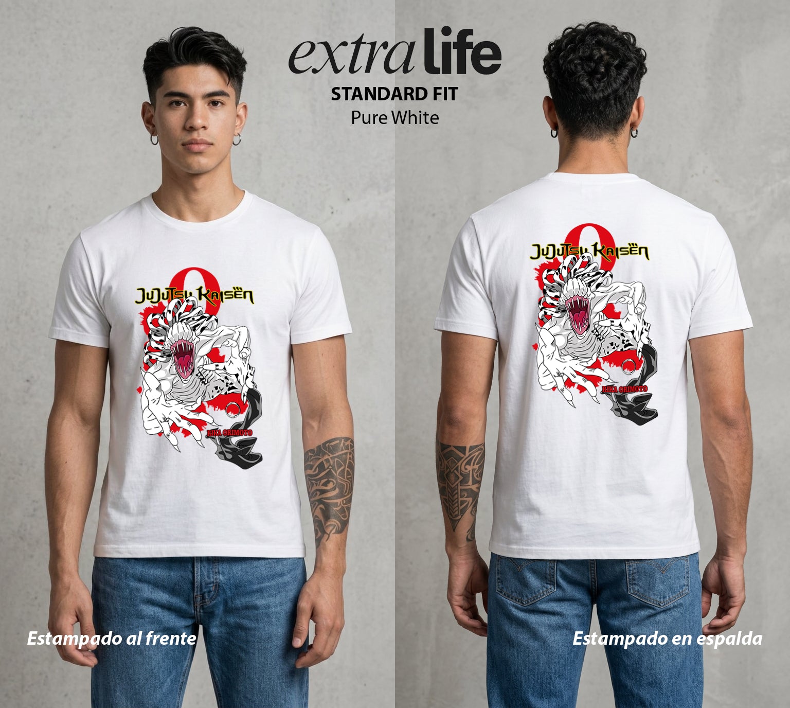 El Arte de las Maldiciones | Maldición del Amor Eterno #04682 - Playera Standard Fit | Pure White - Foto en modelo