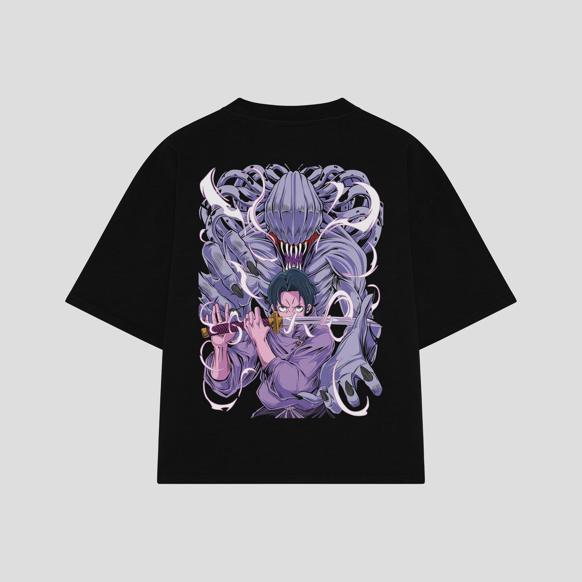 Playera streetwear premium de anime y gaming ExtraLife MX, corte oversized drop shoulder ligero y fresco en color Deep Black y Off-White, moda urbana mexicana de culto.