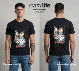 El Arte de las Maldiciones | Poder del Juramento #04684 - Playera Standard Fit | Deep Black - Foto en modelo