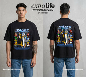 Varita y Espada | El Mago Sin Magia #04685 - Playera Oversized Premium | Deep Black - Foto en modelo