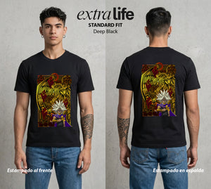 El Duelo de los Destinos | Dragón Alado del Sol #04690 - Playera Standard Fit | Deep Black - Foto en modelo