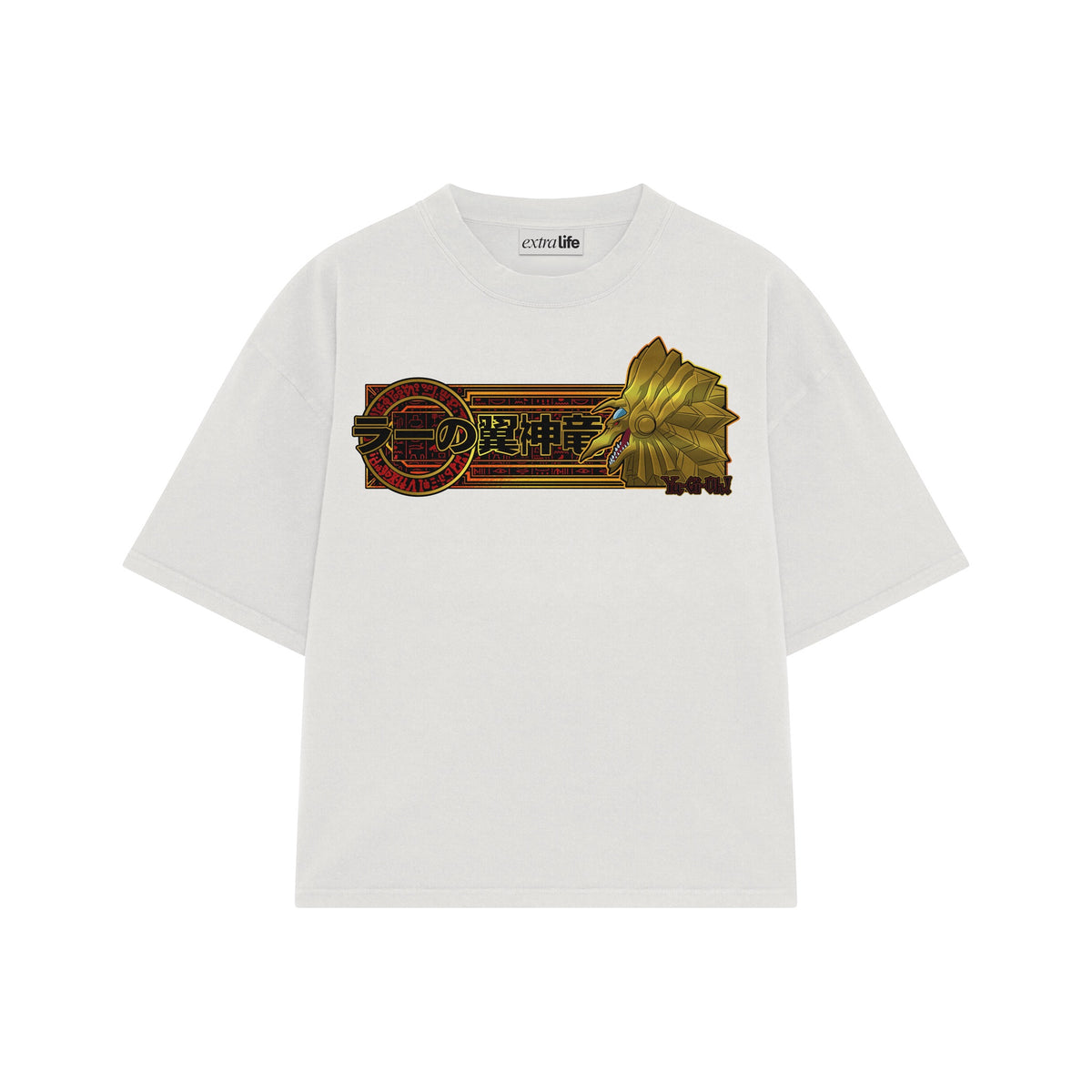 Playera streetwear premium de anime y gaming ExtraLife MX, corte oversized drop shoulder ligero y fresco en color Deep Black y Off-White, moda urbana mexicana de culto.