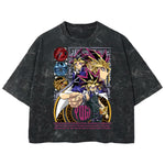 Playera streetwear premium de anime y gaming ExtraLife MX, corte boxy deluxe mineral wash heavyweight en color Acid Wash, moda urbana mexicana de culto.