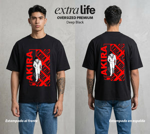 Neo Tokyo | Neo Ciudad Caída II #04695 - Playera Oversized Premium | Deep Black - Foto en modelo