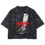 Playera streetwear premium de anime y gaming ExtraLife MX, corte boxy deluxe mineral wash heavyweight en color Acid Wash, moda urbana mexicana de culto.