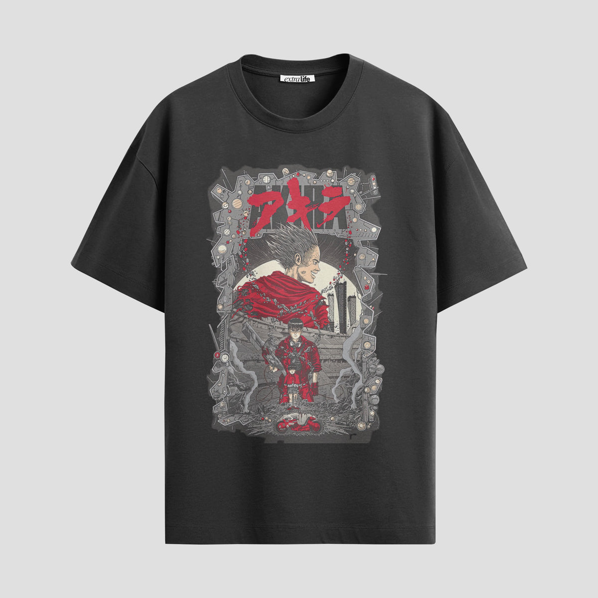 Playera urbana de anime y gaming ExtraLife MX, corte Classic Premium unisex ligero y transpirable en color Deep Black y Pure White, ropa de uso diario para gym y casual.