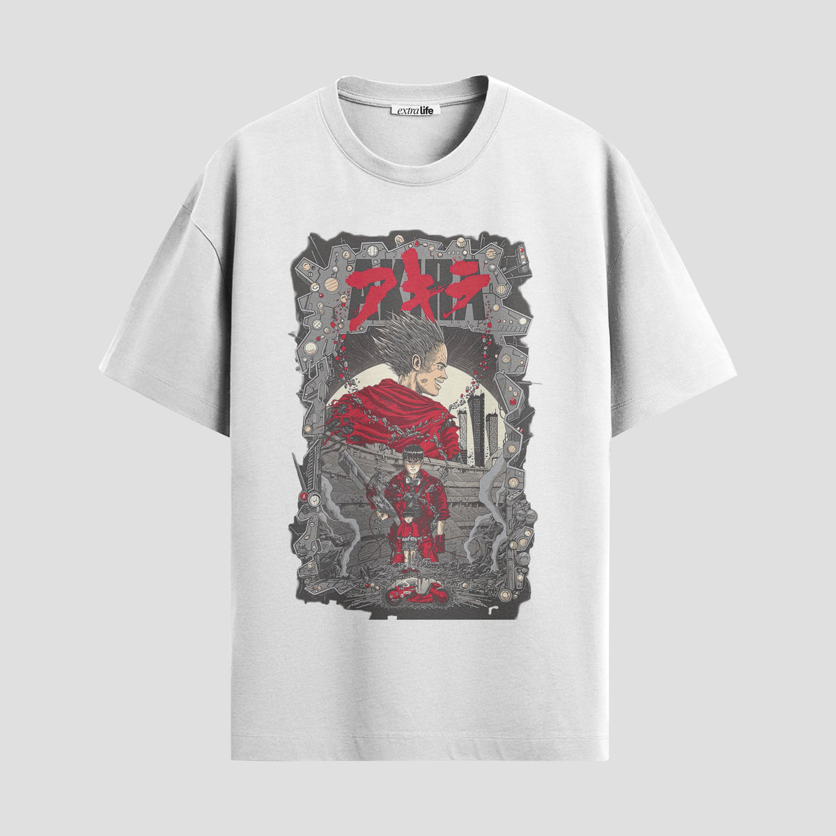 Playera urbana de anime y gaming ExtraLife MX, corte Classic Premium unisex ligero y transpirable en color Deep Black y Pure White, ropa de uso diario para gym y casual.
